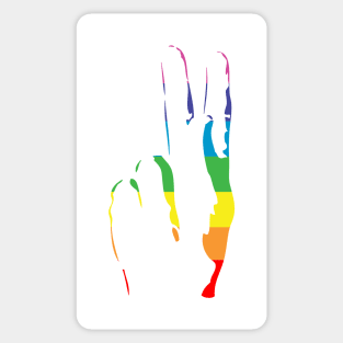 rainbow pride peace sign Sticker